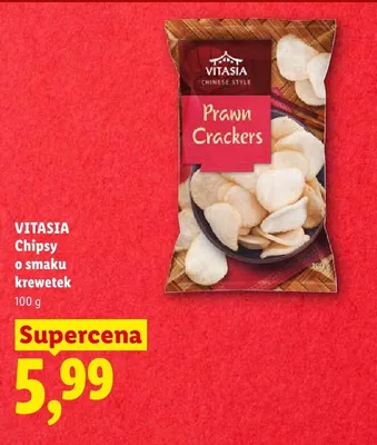 Chipsy o smaku krewetek Vitasia promocja w Lidl