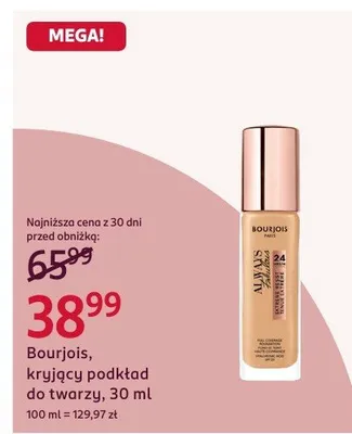Podkład kryjący Bourjois, do twarzy, 30 ml promocja w Rossmann