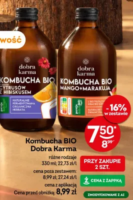 Kombucha BIO Dobra Karma mango+marakuja promocja w Żabka