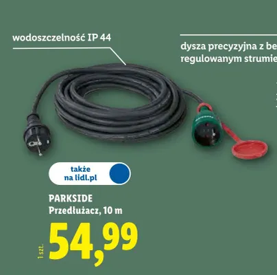Przedłużacz, 10 m promocja w Lidl