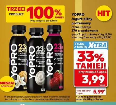 Jogurt pitny proteinowy YOPRO wanilia-ciasteczko promocja w Kaufland
