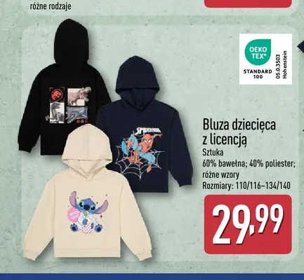 Bluza dziecięca rozpinana promocja w Aldi
