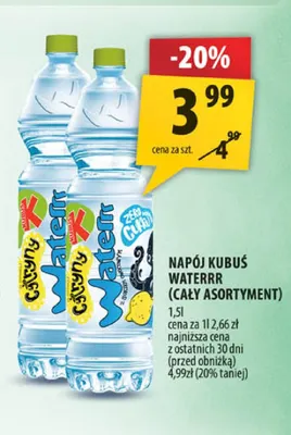 Napój Kubuś Waterrr promocja w Arhelan