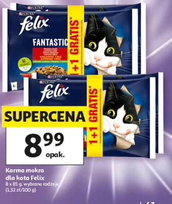 Karma mokra dla kota Felix Fantastic promocja w Auchan