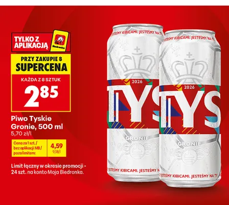 Piwo Tyskie Gronie promocja w Biedronka