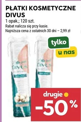 Płatki kosmetyczne Divus promocja w Stokrotka