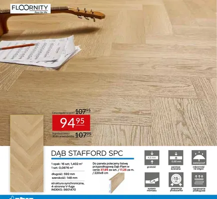Listwa przypodłogowa Dąb Flam Floornity promocja w Abra Meble