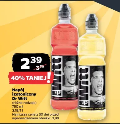 Napój izotoniczny różne rodzaje Dr Witt promocja w Netto