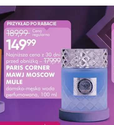 Damsko-męska woda perfumowana Paris Corner Mawj Moscow Mule promocja w Super-Pharm