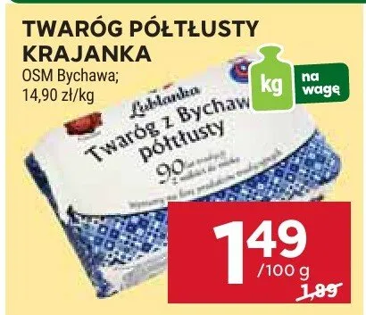 Twaróg z bychawy półtłusty Lublanka promocja w Stokrotka