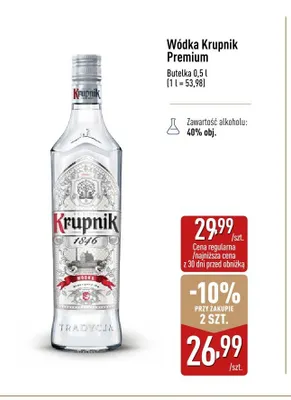 Wódka Krupnik Premium promocja w Aldi
