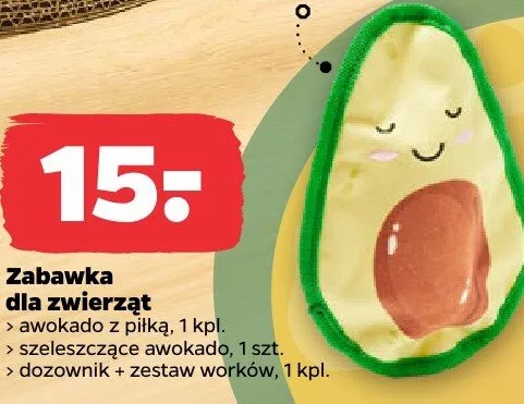 Zabawka dla zwierząt szeleszczące awokado promocja w Netto
