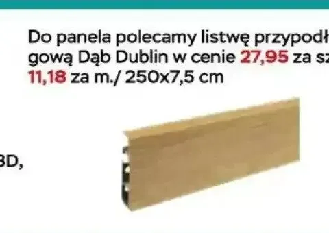 Listwa przypodłogowa Dąb Dublin promocja w Abra Meble