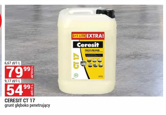 Grunt głęboko penetrujący Ceresit Ct 17 5+1 l promocja w Merkury Market