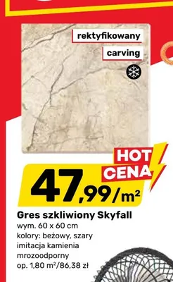 Gres szkliwiony Skyfall 60x60cm promocja w Bricomarche