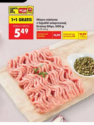 Mięso mielone z łopatki wieprzowej Kraina Mięs promocja w Biedronka