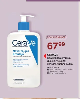Nawilżająca emulsja dla skóry suchej i bardzo suchej CeraVe promocja w Ziko Dermo