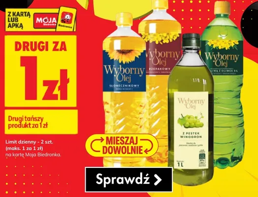 Olej z pestek winogron Wyborny promocja w Biedronka