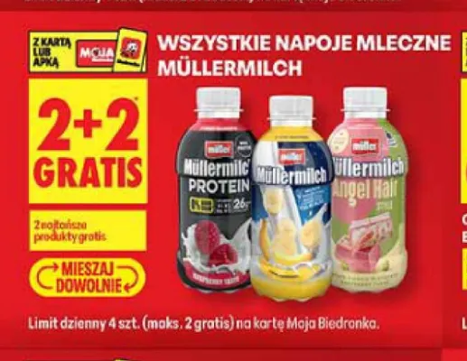 Napoje mleczne Müllermilch promocja w Biedronka