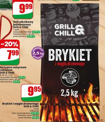 Brykiet z węgla drzewnego Grill & Chill promocja w Dino