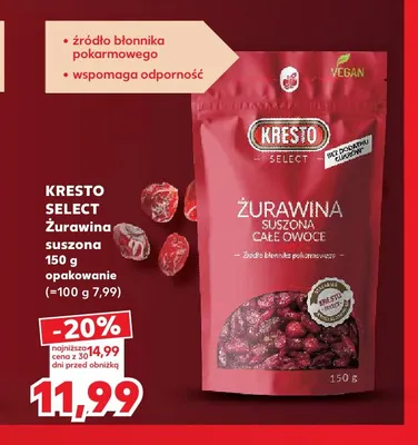 Żurawina suszona Kresto Select promocja w Kaufland