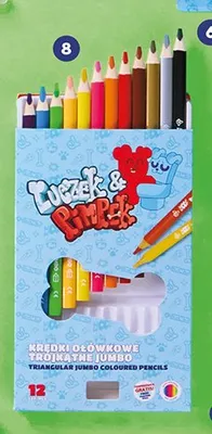 Kredki ołówkowe trójkątne Jumbo Luczek & Pimpek 12 sztuk promocja w Biedronka