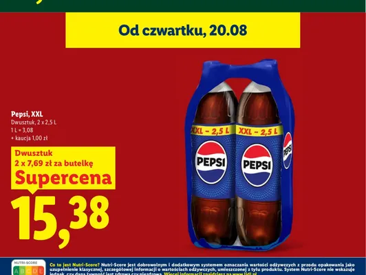 Napój gazowany Pepsi XXL promocja w Lidl