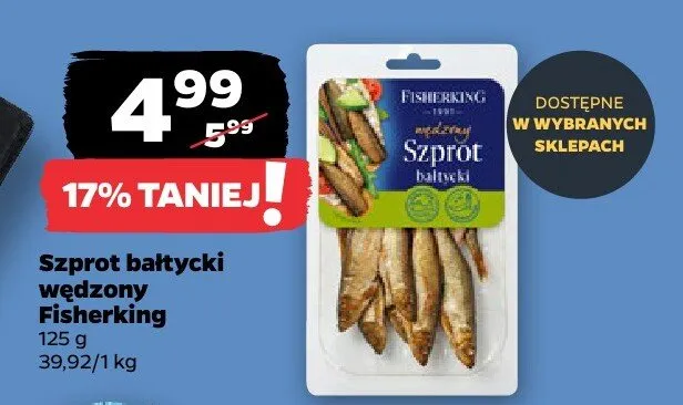 Szprot bałtycki wędzony Fisherking promocja w Netto