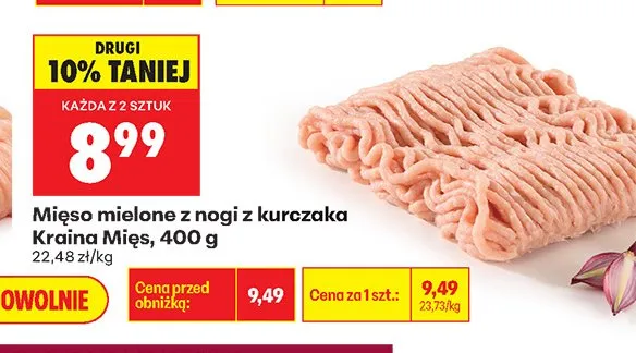 Mięso mielone z nogi z kurczaka Kraina Mięs promocja w Biedronka