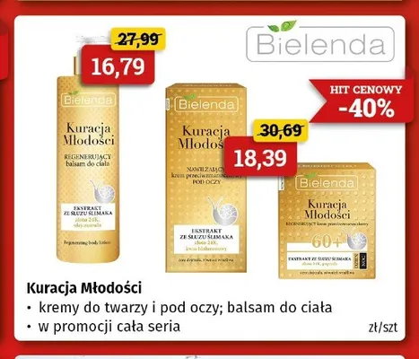 Kremy do twarzy i pod oczy Kuracja Młodości Bielenda promocja w Drogeria Kosmyk