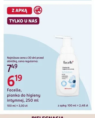 Pianka do higieny intymnej Facelle Soft & Care promocja w Rossmann