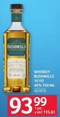 Whiskey BUSHMILLS 10 YO 40% 700 ML promocja w Selgros