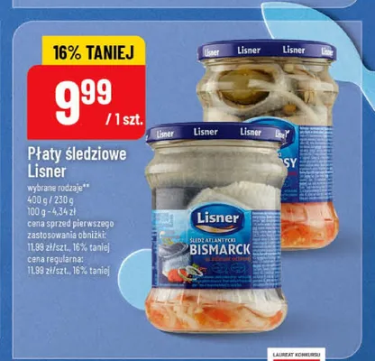Płaty śledziowe Bismarck Lisner promocja w POLOmarket