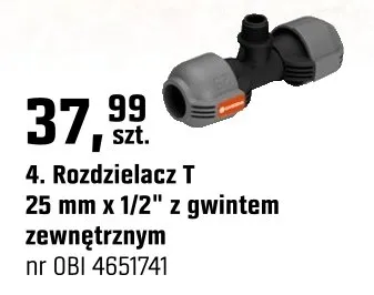 Rozdzielacz T 25 mm x 1/2" z gwintem zewnętrznym promocja w OBI