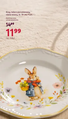 Talerz porcelanowy, różne wzory, śr. 19 cm promocja w Rossmann