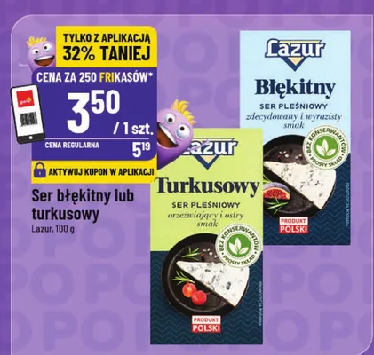 Ser błękitny lub turkusowy promocja w POLOmarket