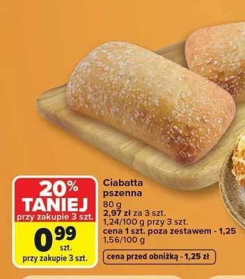 Ciabatta pszenna promocja w Carrefour Market