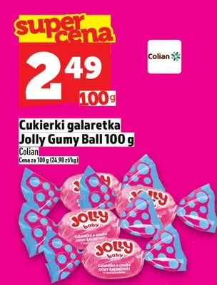 Cukierki galaretka Jolly Gumy Ball 100 g promocja w TOPAZ