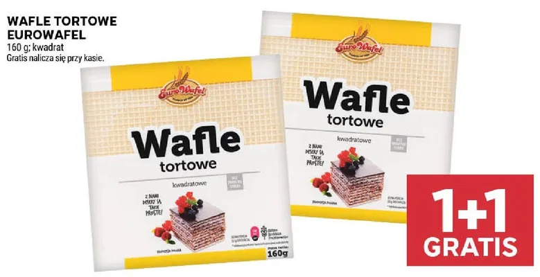 Wafle tortowe kwadratowe Eurowafel promocja w Stokrotka