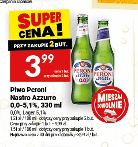 Piwo bezalkoholowe Peroni Nastro Azzurro promocja w Twój Market
