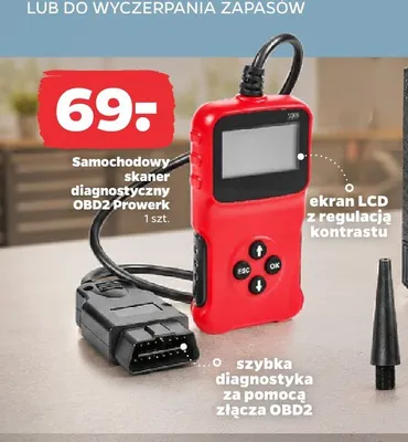 Samochodowy skaner diagnostyczny OBD2 Prowerk promocja w Netto