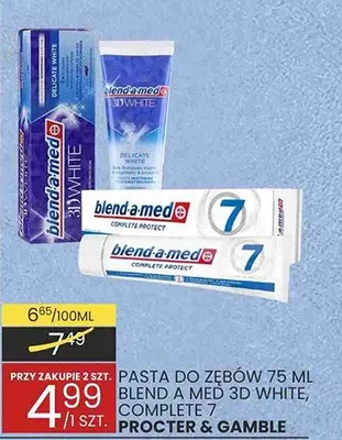Pasta do zębów Blend-a-Med 3D White Complete 7 promocja w Wafelek