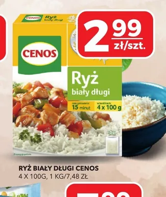 Ryż biały długi Cenos 4-pak 100g promocja w Top Market