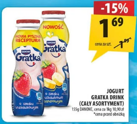 Jogurt gratka drink (cały asortyment) promocja w Arhelan