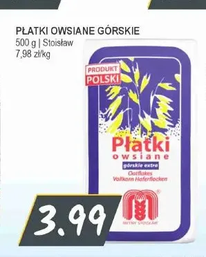 Płatki owsiane górskie Stoisław promocja w Słoneczko