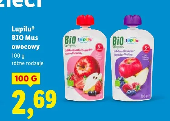BIO Mus owocowy promocja w Lidl