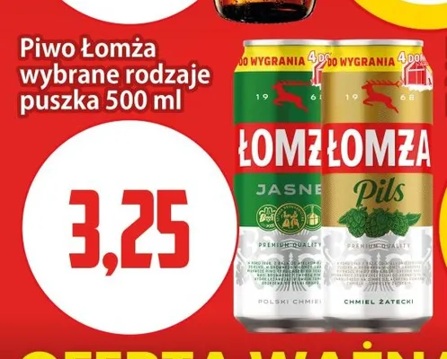 Piwo Łomża pils promocja w Kupiec