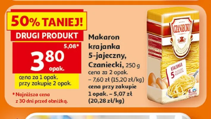 Makaron krajanka 7-jajeczna Biedronka promocja w Auchan