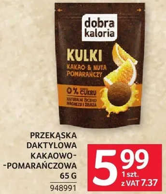 Przekąska daktylowa kakaowo-pomarańczowa 65g promocja w Selgros