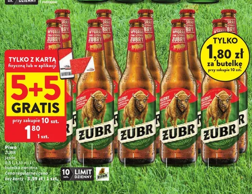 Piwo Żubr jasne promocja w Intermarche